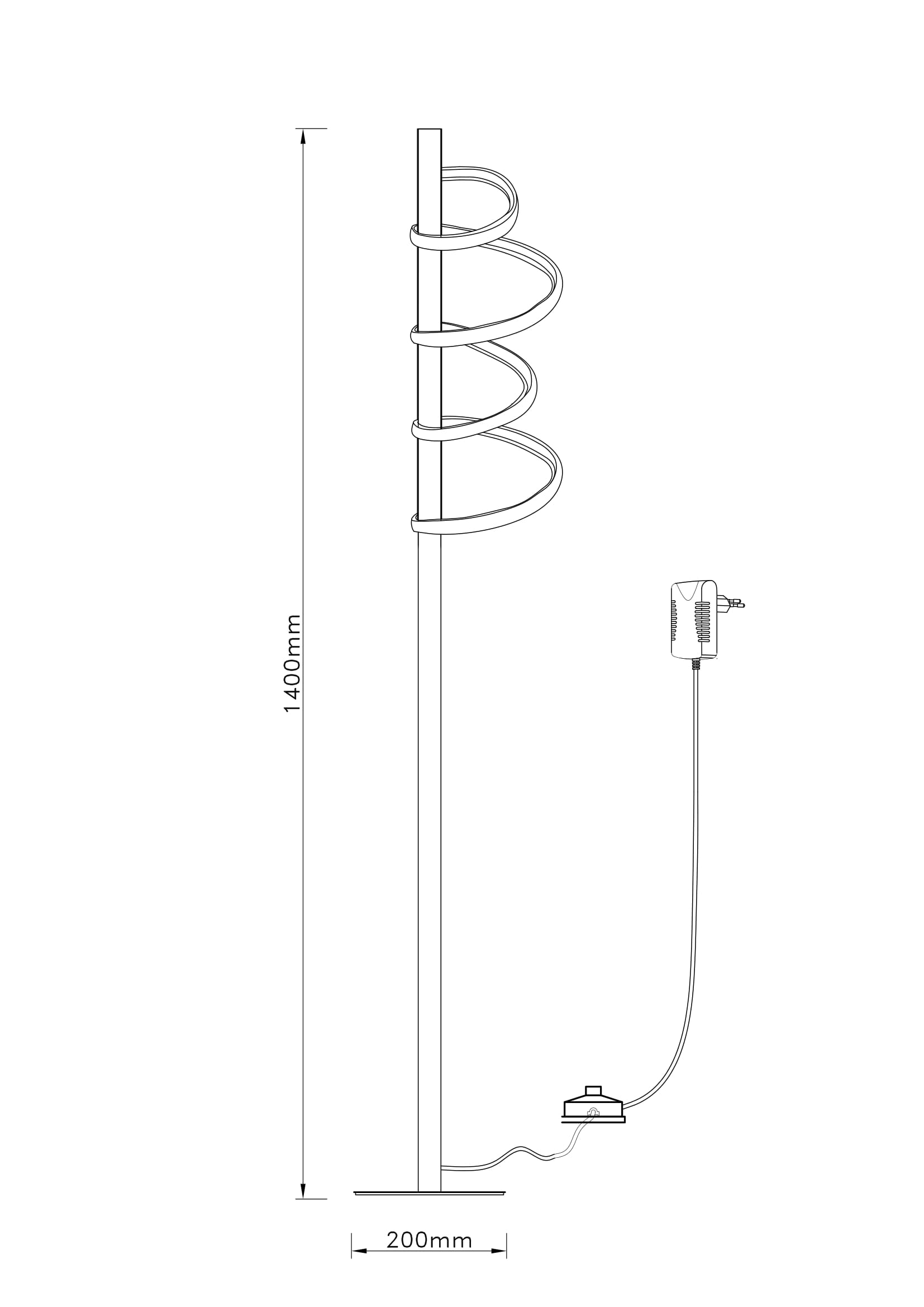 Lampe sur pieds Rita dimensions 